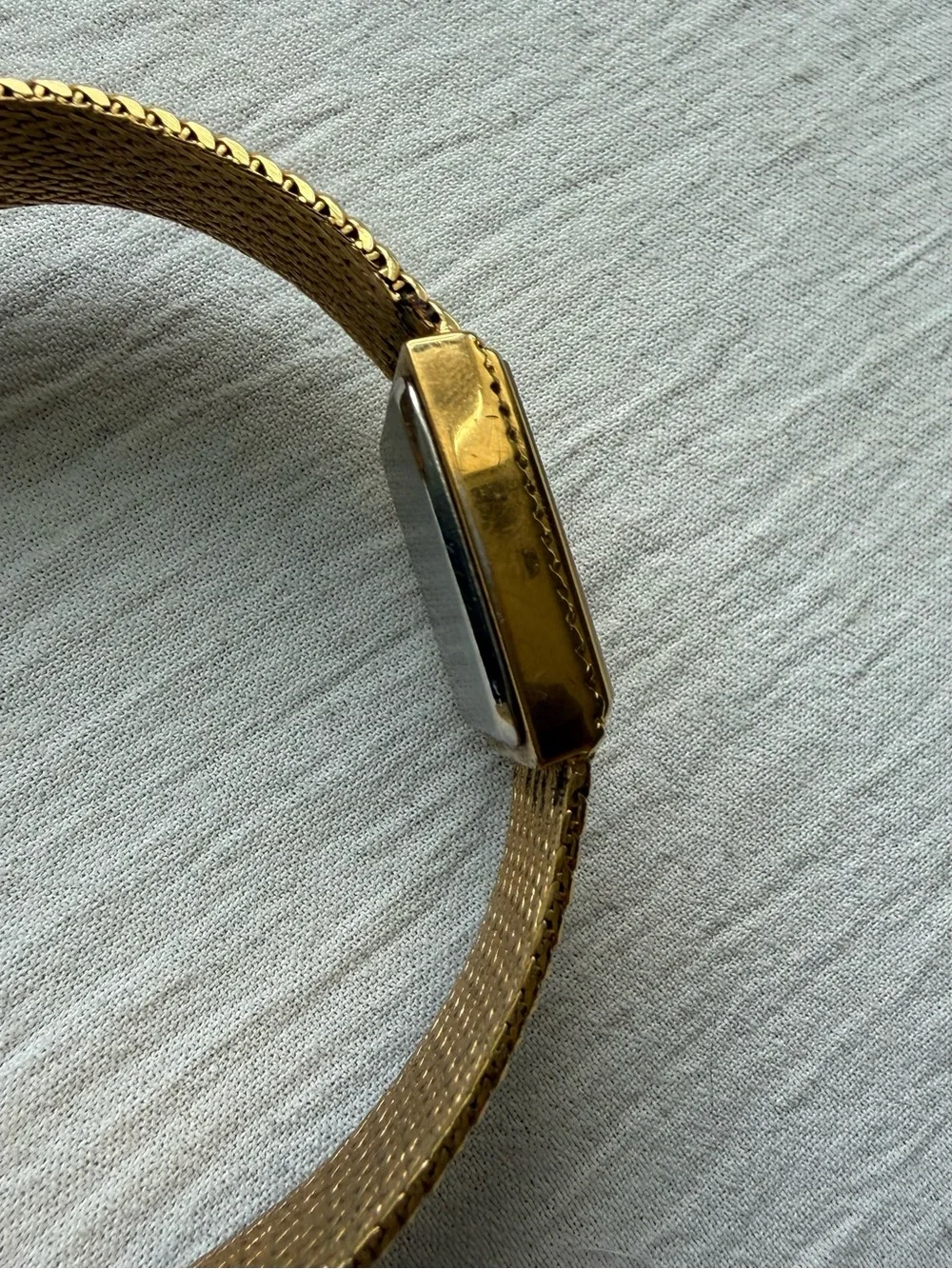 1990s Lucien Piccard Dufonte Braided Integrated Bracelet Quartz Watch